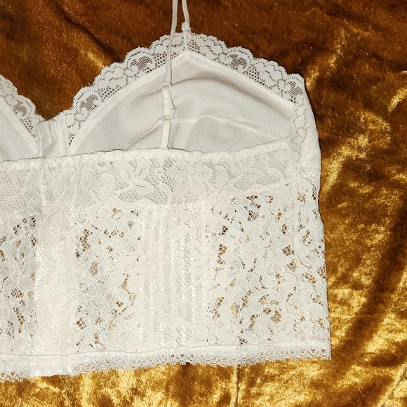 Kayser 1970's Cotton Lace Bralette Crop/Brami - Picture 11 of 16